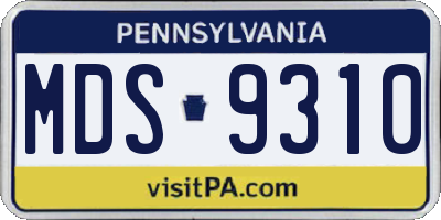 PA license plate MDS9310