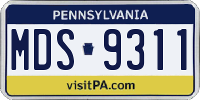 PA license plate MDS9311