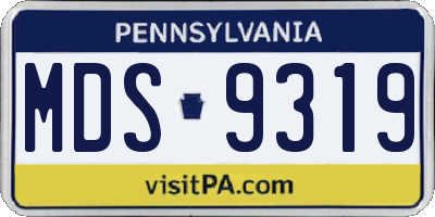 PA license plate MDS9319
