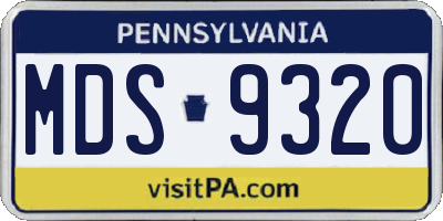 PA license plate MDS9320