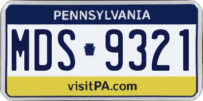 PA license plate MDS9321