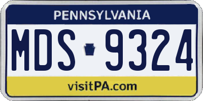 PA license plate MDS9324