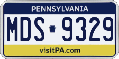 PA license plate MDS9329