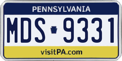 PA license plate MDS9331