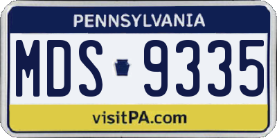 PA license plate MDS9335