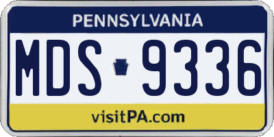PA license plate MDS9336