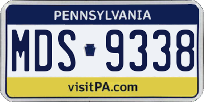 PA license plate MDS9338