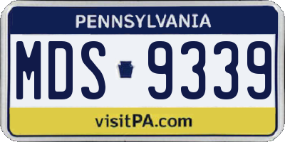PA license plate MDS9339