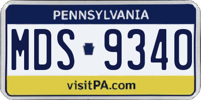 PA license plate MDS9340