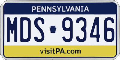 PA license plate MDS9346