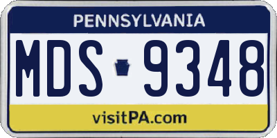 PA license plate MDS9348