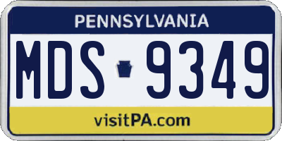 PA license plate MDS9349