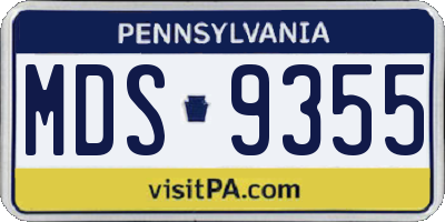 PA license plate MDS9355