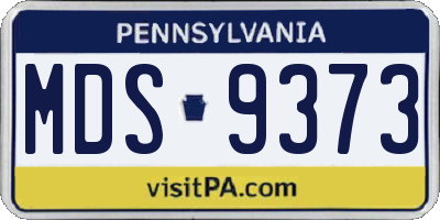 PA license plate MDS9373
