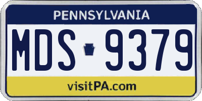 PA license plate MDS9379