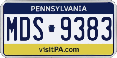 PA license plate MDS9383