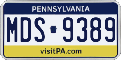 PA license plate MDS9389