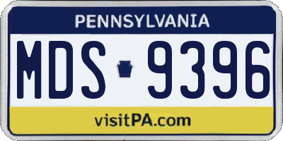 PA license plate MDS9396