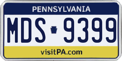 PA license plate MDS9399