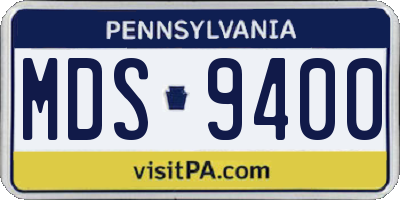 PA license plate MDS9400