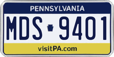 PA license plate MDS9401