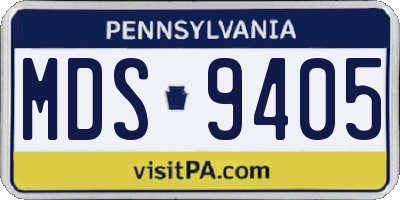 PA license plate MDS9405
