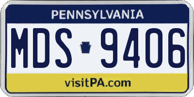 PA license plate MDS9406