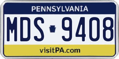 PA license plate MDS9408