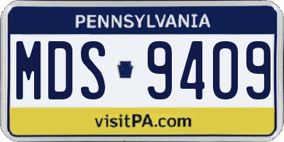 PA license plate MDS9409