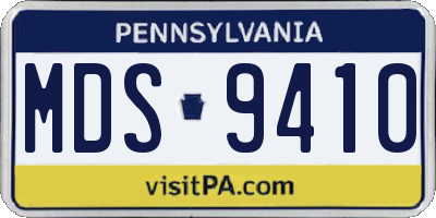 PA license plate MDS9410