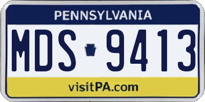 PA license plate MDS9413