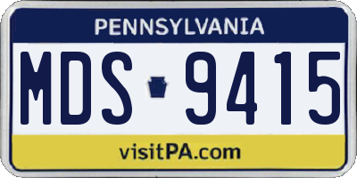 PA license plate MDS9415