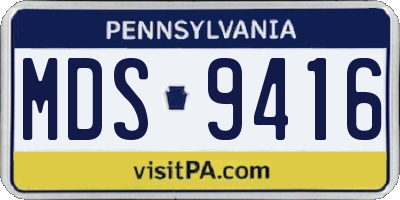 PA license plate MDS9416