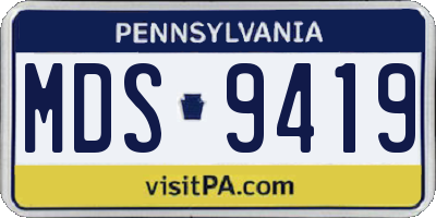 PA license plate MDS9419