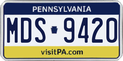 PA license plate MDS9420
