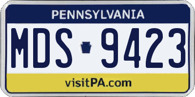 PA license plate MDS9423