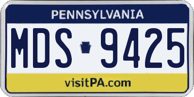 PA license plate MDS9425