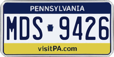 PA license plate MDS9426