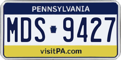 PA license plate MDS9427