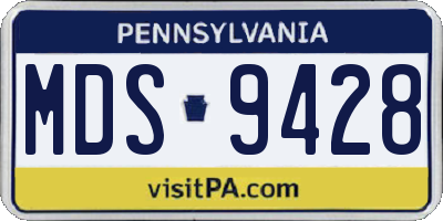 PA license plate MDS9428
