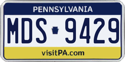 PA license plate MDS9429