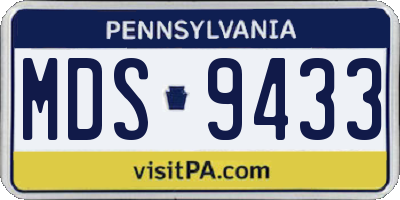 PA license plate MDS9433