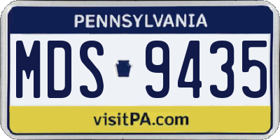 PA license plate MDS9435