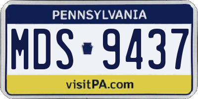 PA license plate MDS9437