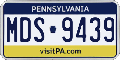 PA license plate MDS9439