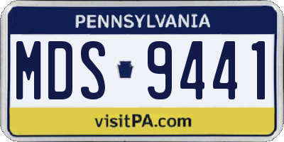 PA license plate MDS9441