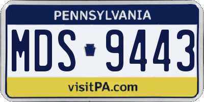 PA license plate MDS9443