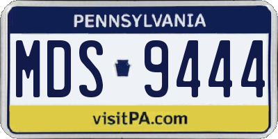 PA license plate MDS9444