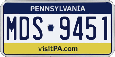 PA license plate MDS9451