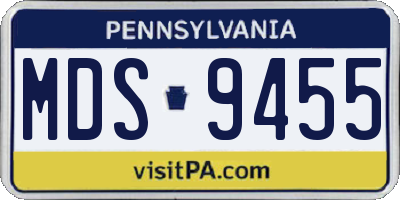 PA license plate MDS9455